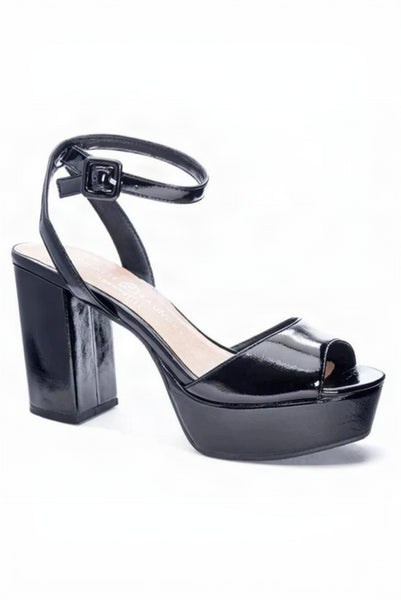 platform patent sandal