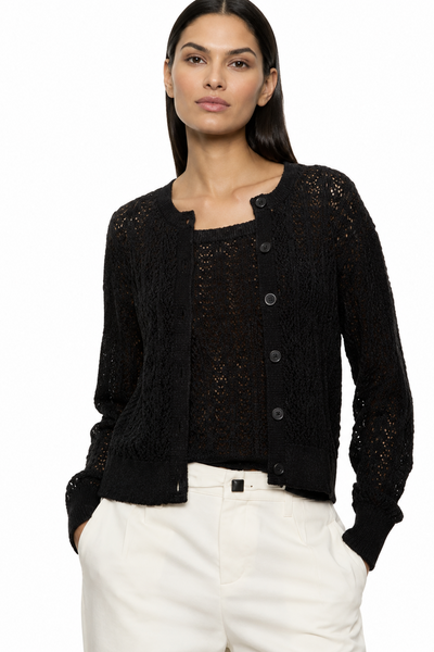 pointelle cardigan