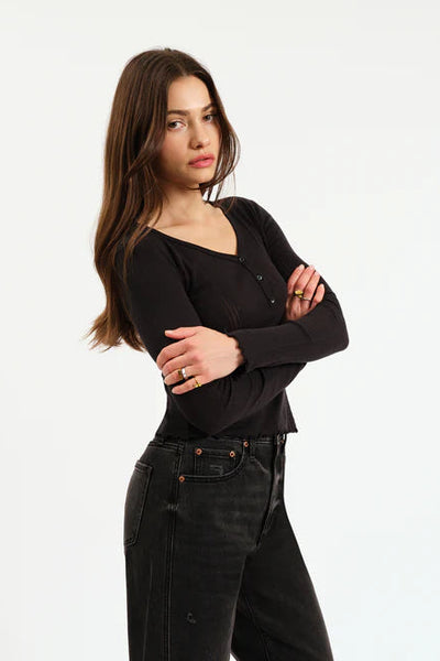 pointelle henley top