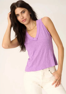 v neck slub tank