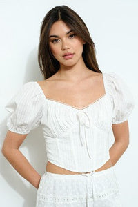puff sleeve bustier top