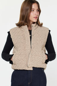 quilted crop vest
