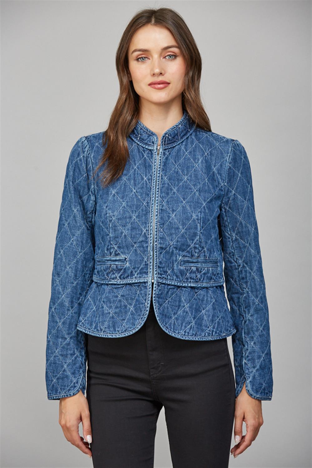 quilted denim jacket
