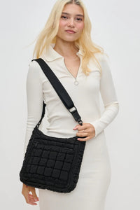 quilted puffer crossbody bag