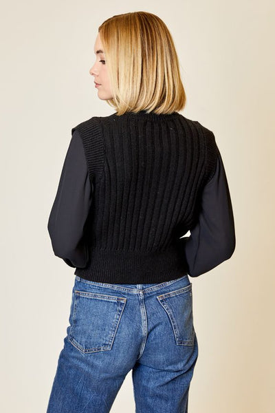 rib crew 2fer sweater