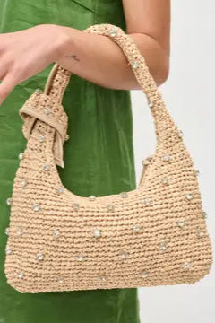 raffia + stone knot bag