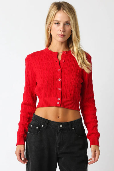 cable button cardigan
