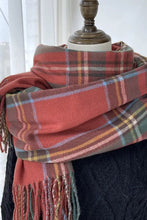 Load image into Gallery viewer, plaid tassel scarf
