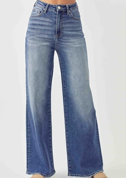 hi rise wide flare jeans