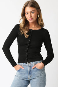 rib henley tee