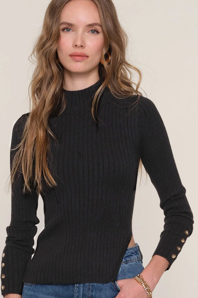 rib mock neck sweater