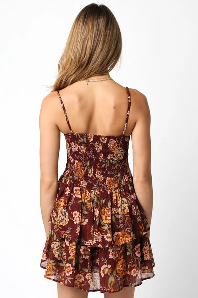 ruffle hem floral cami dress