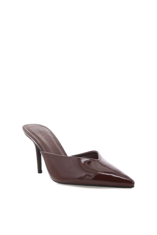 shiny mule heel