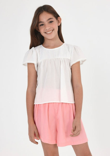 tween pintuck flutter sleeve blouse