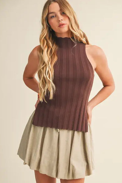 side slit rib tank sweater