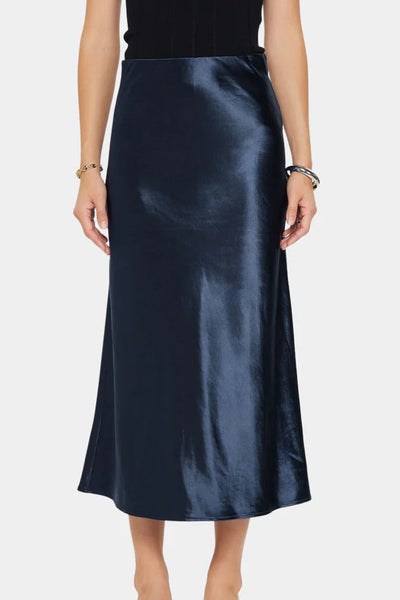 silky midi skirt