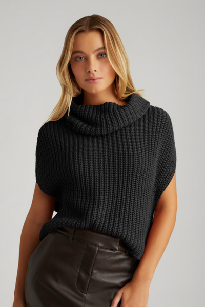 sleeveless turtleneck sweater