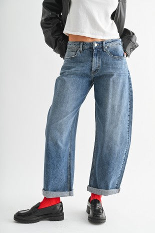 slim stretch barrel cuff jean