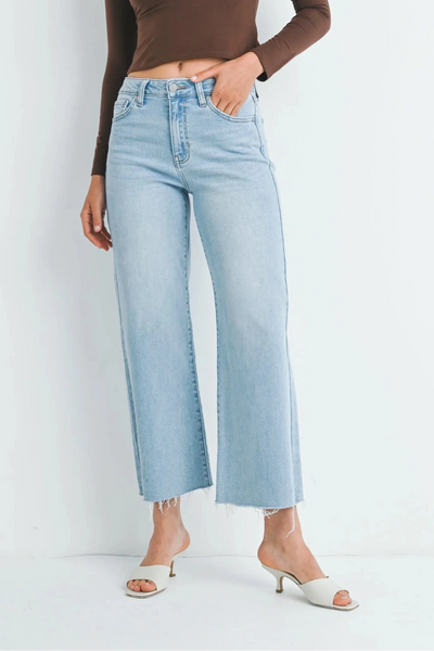 slim wide leg jean s386