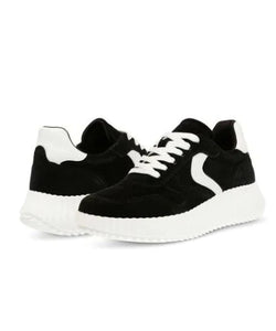 suede rib flatform sole sneaker