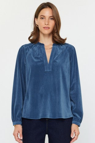 split neck blouse