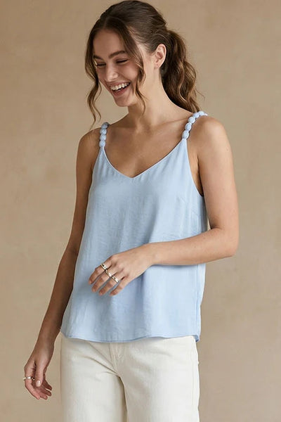 strap accent v neck cami