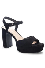 Load image into Gallery viewer, strap platform suede sandal
