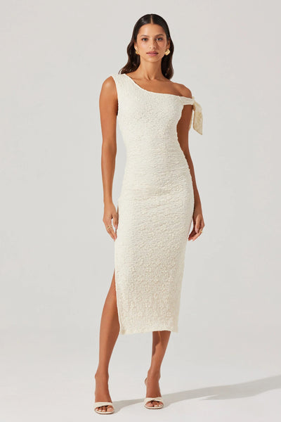 stretch lace asymmetrical dress
