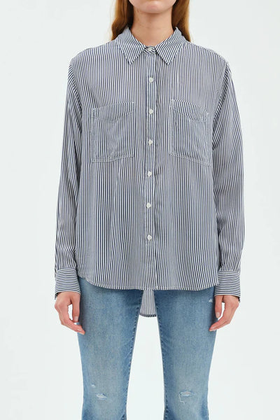 stripe button up shirt