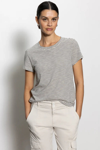 stripe crew short sleeve tee