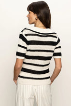 Load image into Gallery viewer, stripe short sleeve polo sweater
