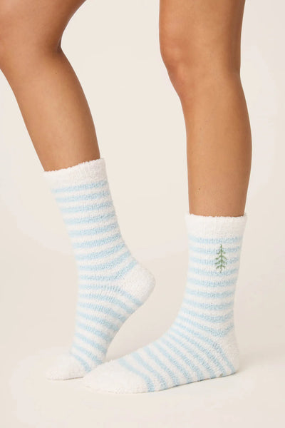 stripe tree cozy socks