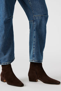 suede block heel bootie