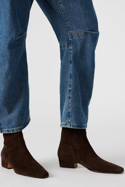 suede block heel bootie