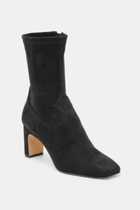 suede mid calf bootie