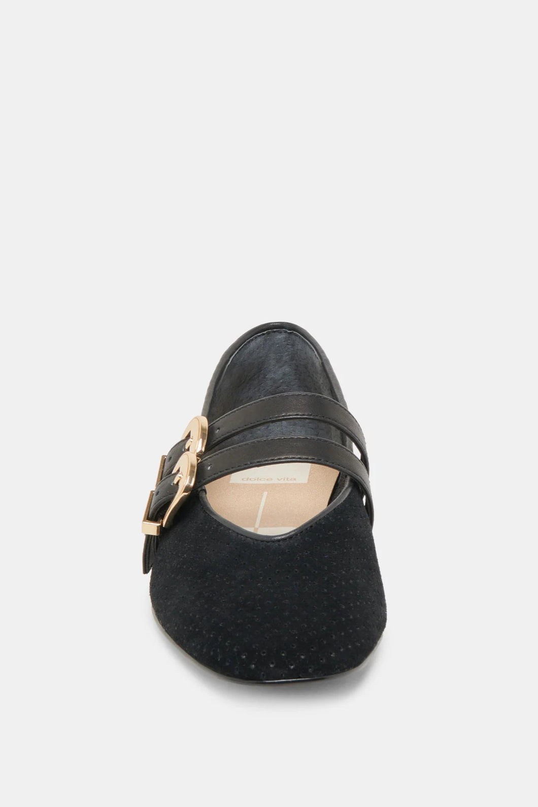 suede perf 2 grommet strap flat