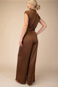 surplice collared jumpsuit