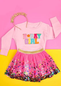 girls birthday patch sweatshirt