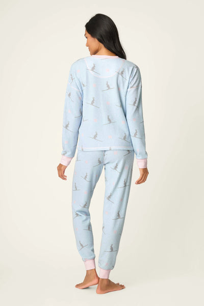 thermal jammie 2 piece set ski bunny