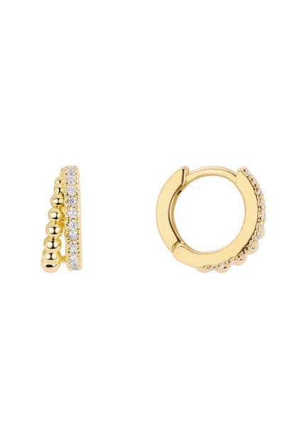 micro bead cz huggie