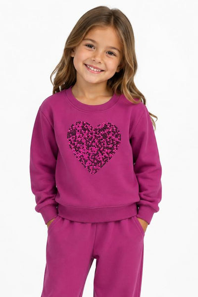 girls bling heart sweatshirt