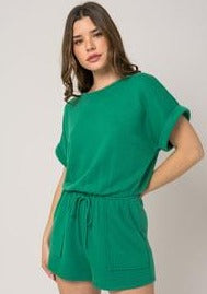 french terry pocket romper