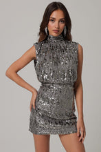 Load image into Gallery viewer, sequin mock neck dress
