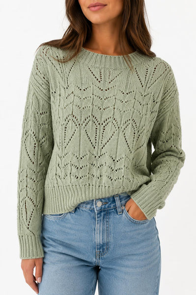 pointelle scallop sweater