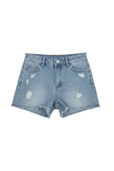 girls soft distressed short