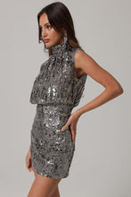 Load image into Gallery viewer, sequin mock neck dress
