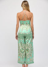 Load image into Gallery viewer, border print twist front jumpsuit
