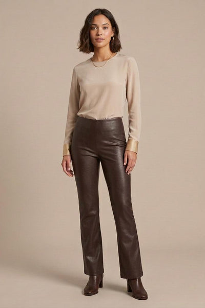 Vegan Leather Pull On Pant