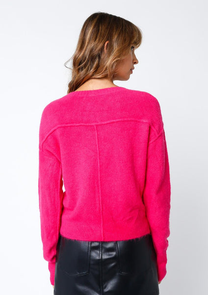 v neck cozy sweater