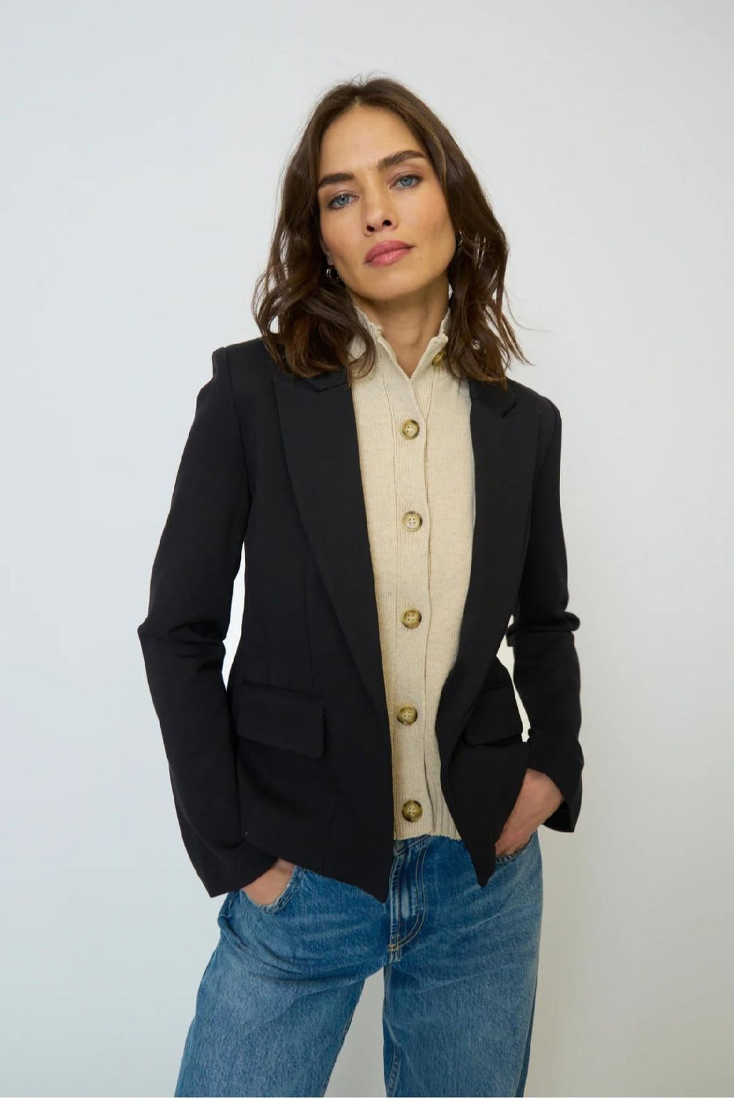 ponte knit dickey jacket